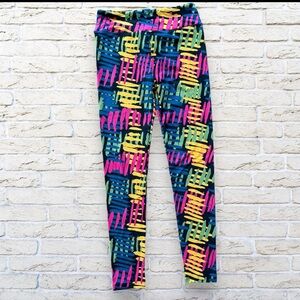 2for$15 3for$20 NEW LuLaRoe Leggings - black with blue pink green orange lines